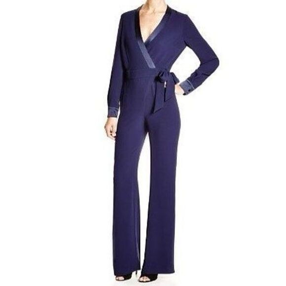 Diane Von Furstenberg Margot Long Sleeve Wrap Style Jumpsuit - Picture 4 of 15